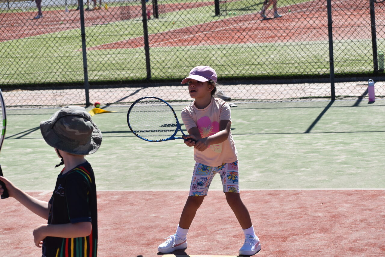 Youngsters enjoy tennis in school holidays