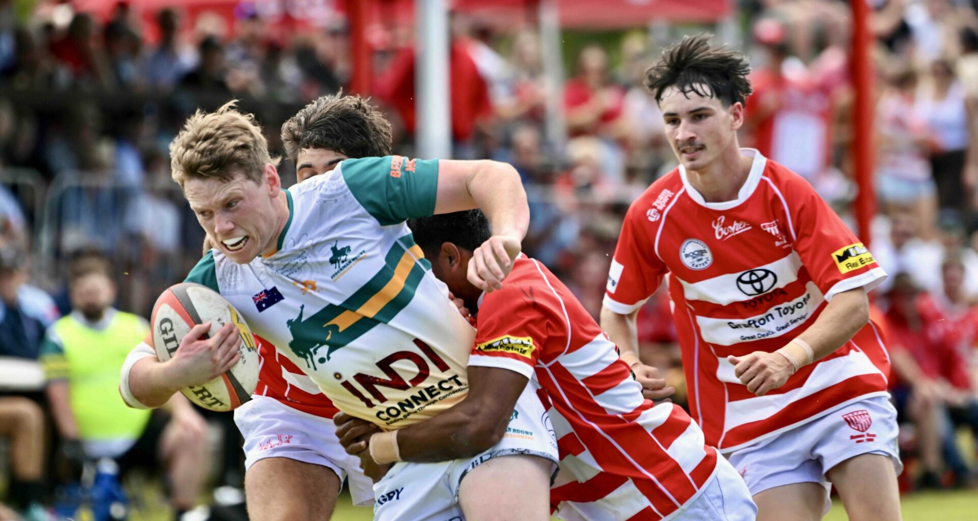 Grafton rugby international match hit