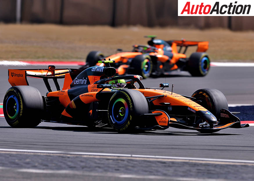 Lando Norris leads team-mate Oscar Piastri during the Sprint race at the Chinese Grand Prix.