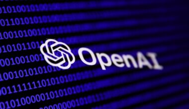Binary code and OpenAI logo