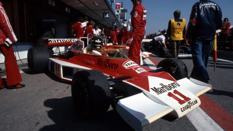 James Hunt at the 1976 Spanish GP