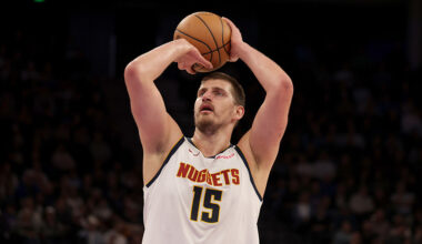 SALT LAKE CITY, UT - MARCH 2: Nikola Jokic #15 of the Denver Nuggets shoots a free throw during the game against the Utah Jazz on March 2, 2026 at Delta Center in Salt Lake City, Utah. NOTE TO USER: User expressly acknowledges and agrees that, by downloading and or using this Photograph, User is consenting to the terms and conditions of the Getty Images License Agreement. Mandatory Copyright Notice: Copyright 2026 NBAE (Photo by Melissa Majchrzak/NBAE via Getty Images)