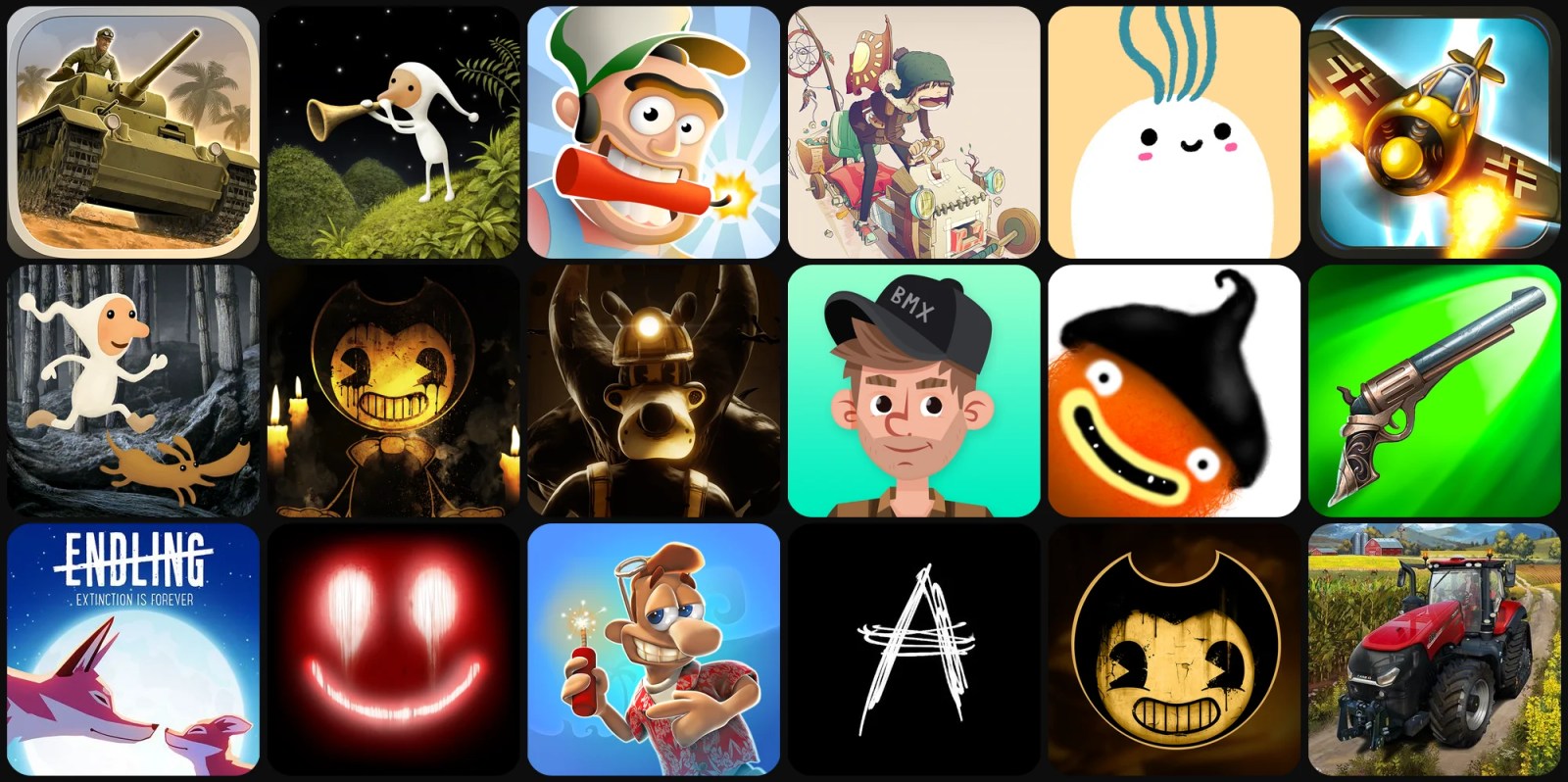 A collage of cartoon characters