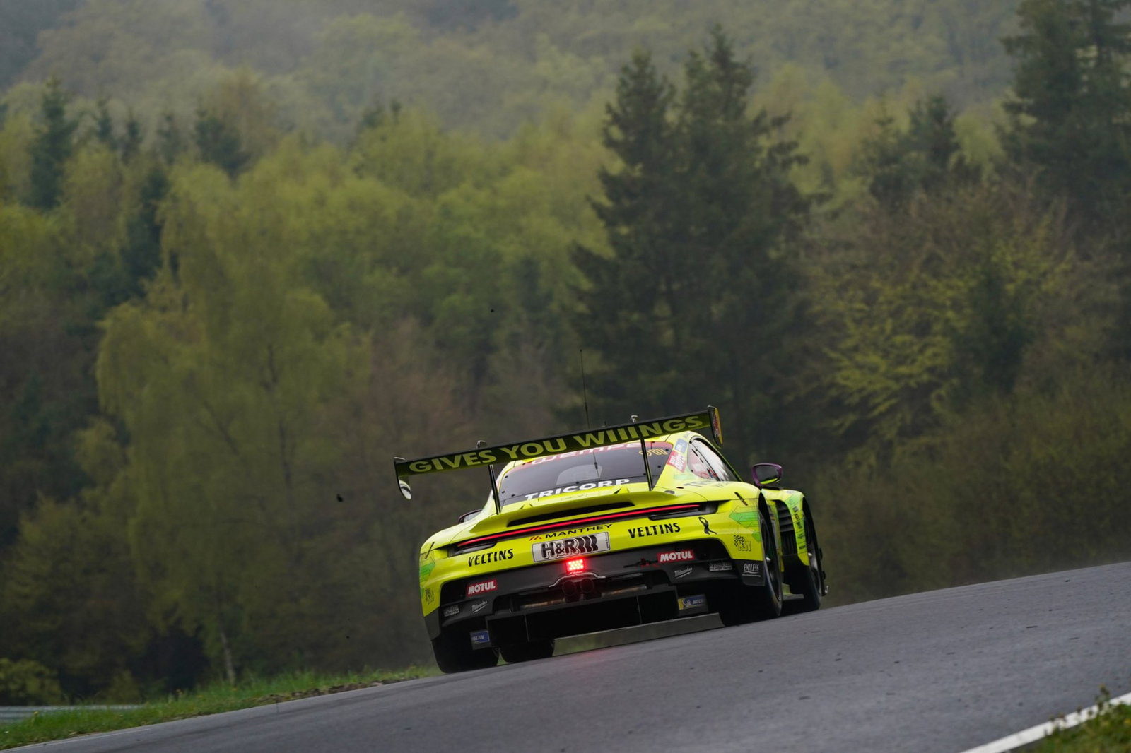 Matt Campbell's Manthey Racing Porsche 911 GT3 R at the Nurburgring.