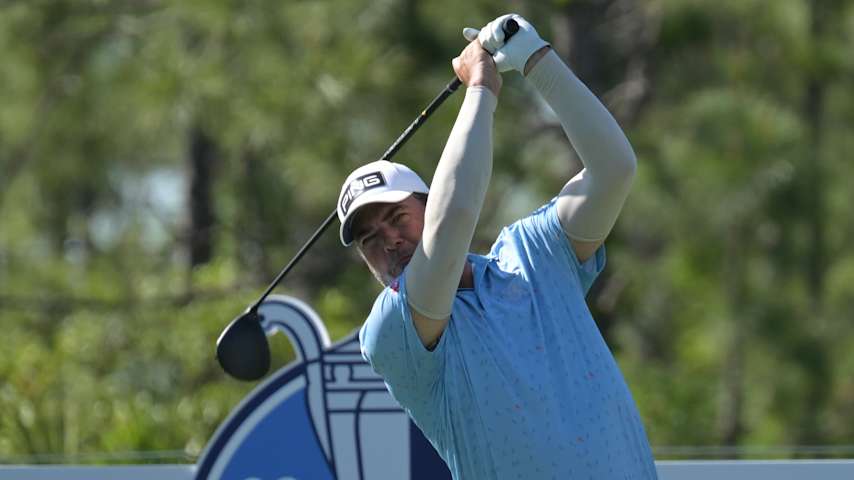 Keith Horne posts third-round, 6-under 66 to take the lead at the 2026 Senior PGA Championship. (Chris Condon/Getty Images)