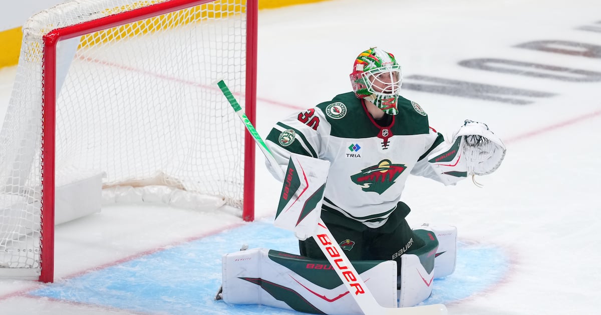Minnesota Wild rookie goalie Jesper Wallstedt stands out in playoff debut