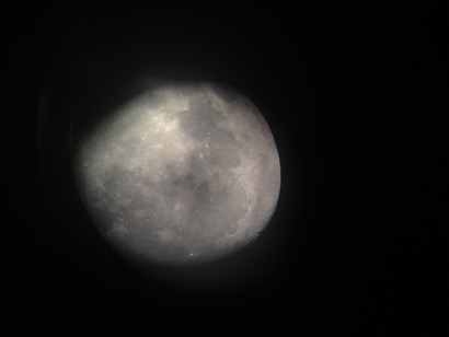 The Moon through a telescope. 
