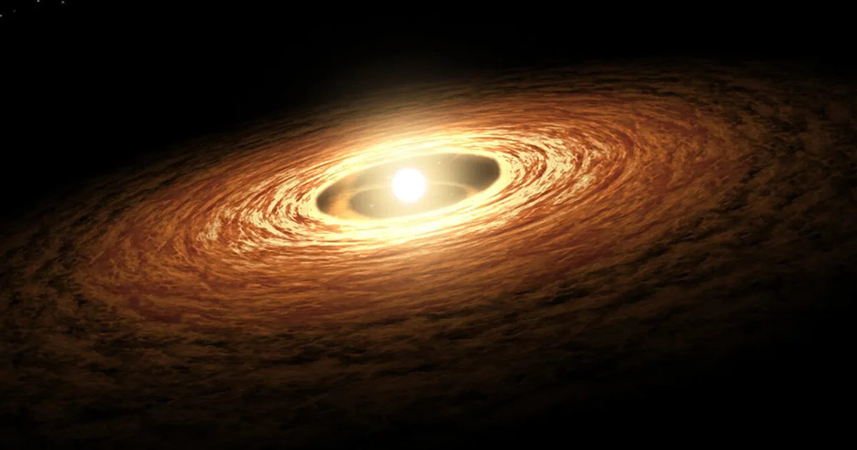 Artist’s impression of a young star surrounded by a protoplanetary disc. Credit: NASA/JPL-Caltech