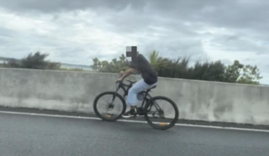 Man caught riding bicycle into oncoming traffic on North Western Motorway