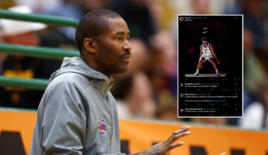 Jan 2, 2026; Mesa, AZ, USA; Rainier Beach High School (WA) assistant coach Jamal Crawford against Mater Dei during the HoopHall West Tournament at Skyline High School. Mandatory Credit: Mark J. Rebilas-Imagn Images