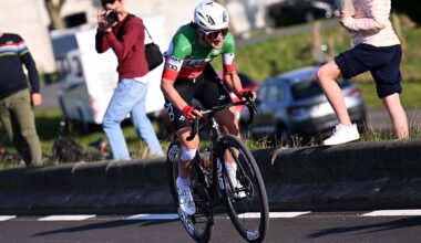 WAREGEM, BELGIUM - APRIL 02: Elisa Longo Borghini of Italy and UAE Team ADQ competes in the breakaway during the 13rd Dwars door Vlaanderen 2025 - Women's Elite a 128.5km one day race from Waregem to Waregem / #UCIWWT / on April 02, 2025 in Waregem, Belgium. (Photo by Tomas Sisk - Pool/Getty Images)