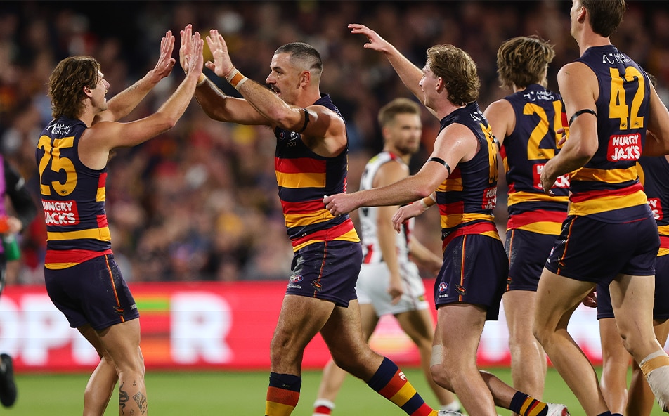 Crows hold on for a sensational and emotional win over Saints