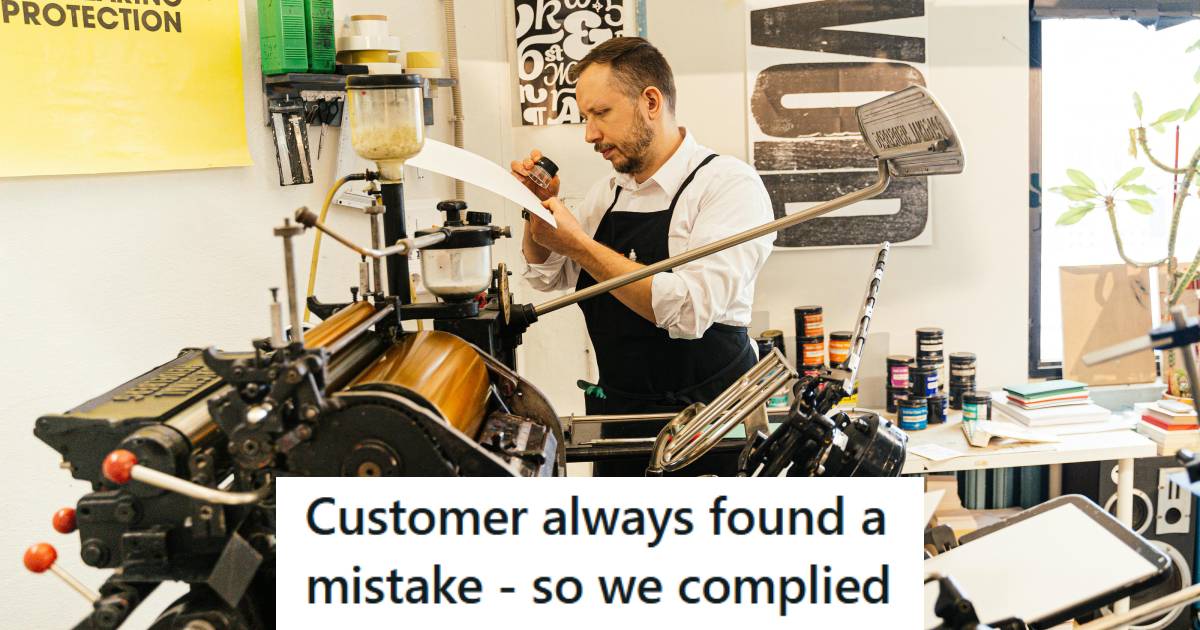 Designer checking over a proof before it goes to printing