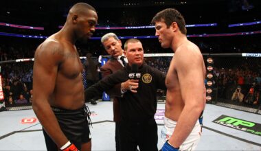 Jon Jones and Chael Sonnen face off just minutes before their fight