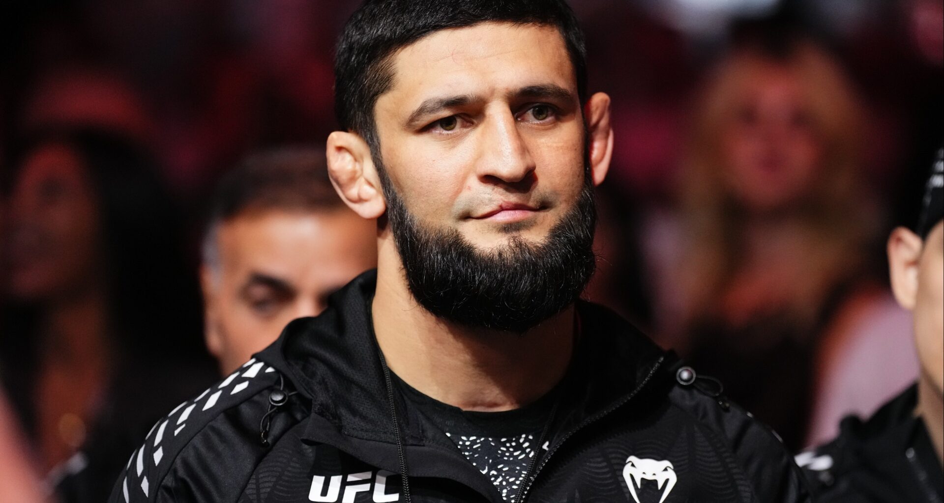 Khamzat Chimaev walks to the Octagon for his fight at UFC 308