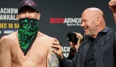 Darren Till and Dana White at the UFC 282 ceremonial weigh-in