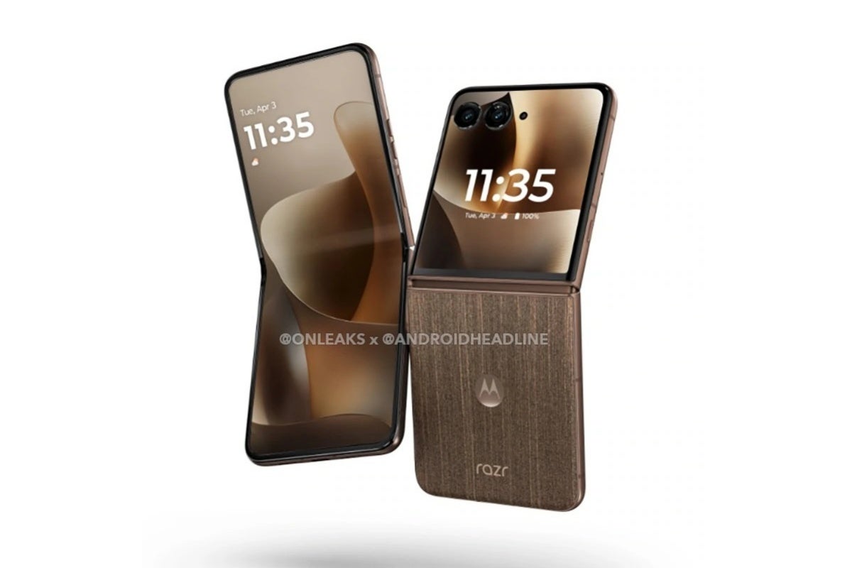 Leaked Motorola Razr 70 Ultra image in Pantone Cocoa Wood color