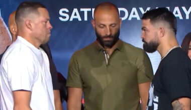 Nate Diaz and Mike Perry staredown