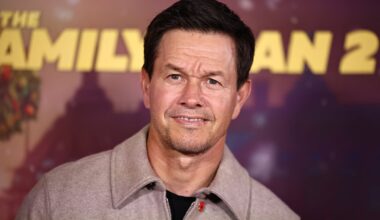 Mark Wahlberg posed on the red carpet on arrival to attend the world premiere for the film "The Family Plan 2" in London on Nov. 11, 2025.