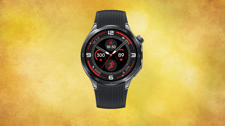 Oneplus Watch 3 on a yellow background