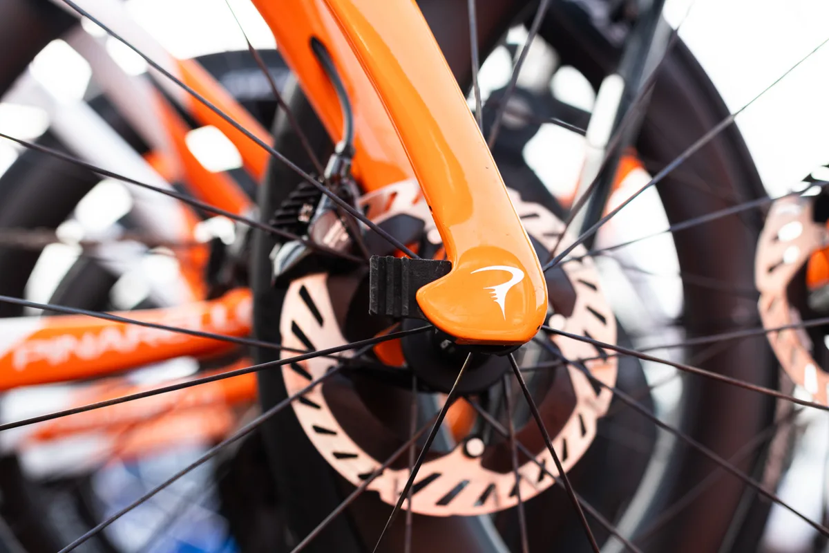 Paris-Roubaix race transponder on Pinarello