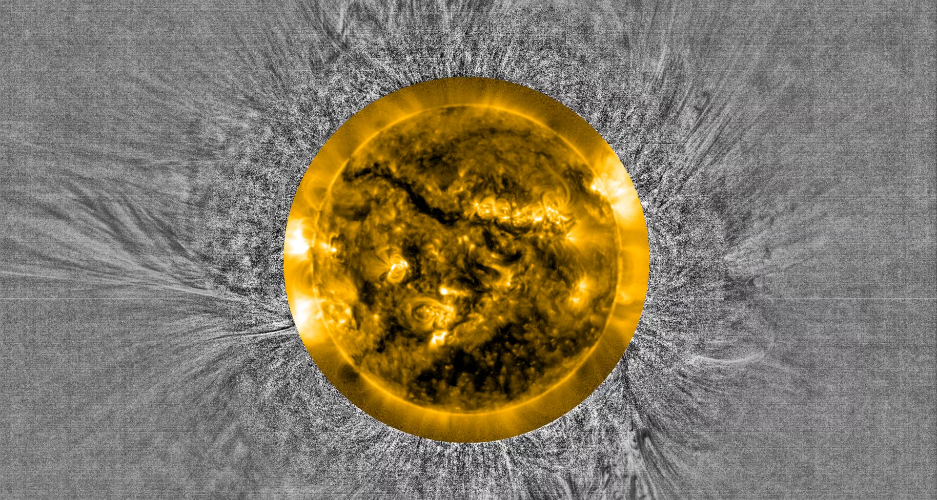 Imaged of processed Proba-3 data that highlights movement around the Sun