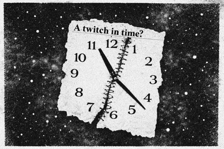 Quantum Time Fluctuations Illustrated by Torn Clock