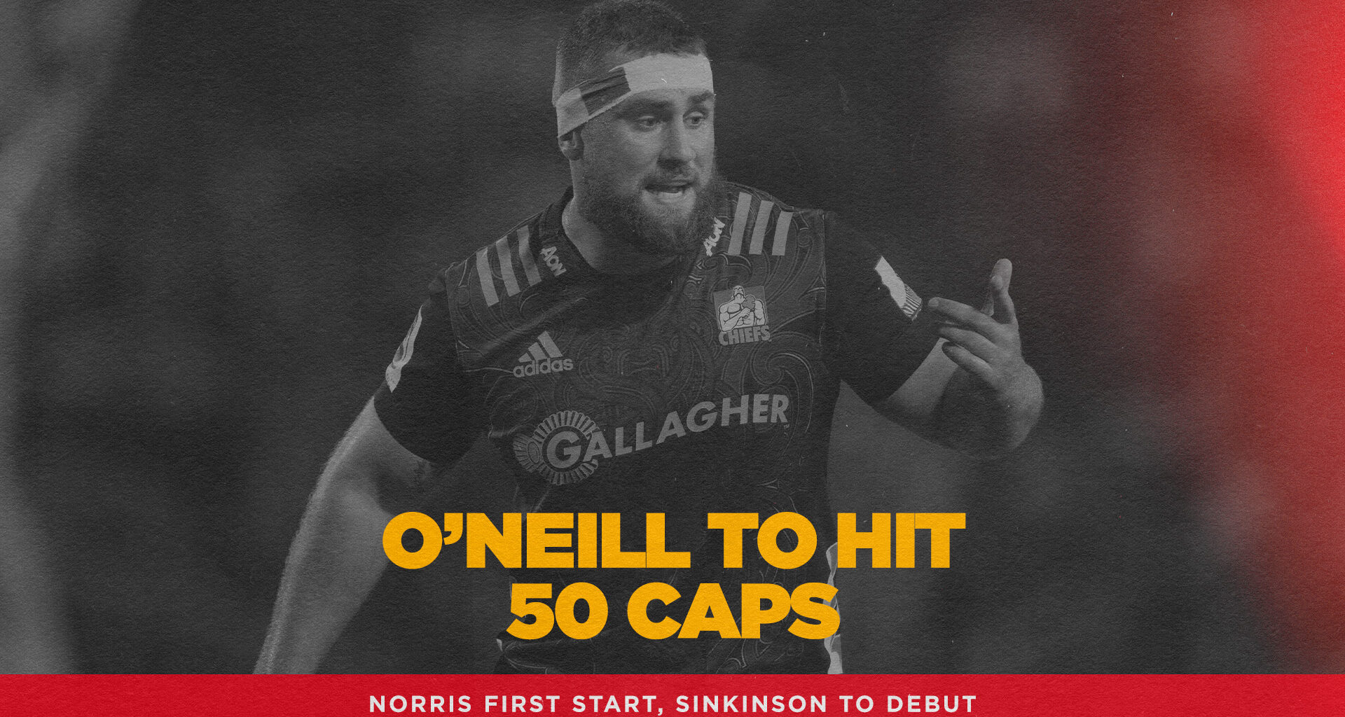 Reuben O’Neill set to play 50th Super Rugby game for Gallagher Chiefs.  