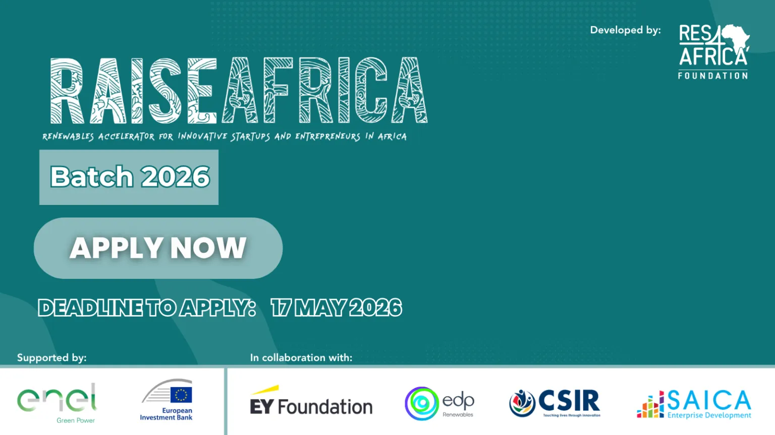 Call For Applications: RAISEAfrica Renewables Accelerator Program 2026 for