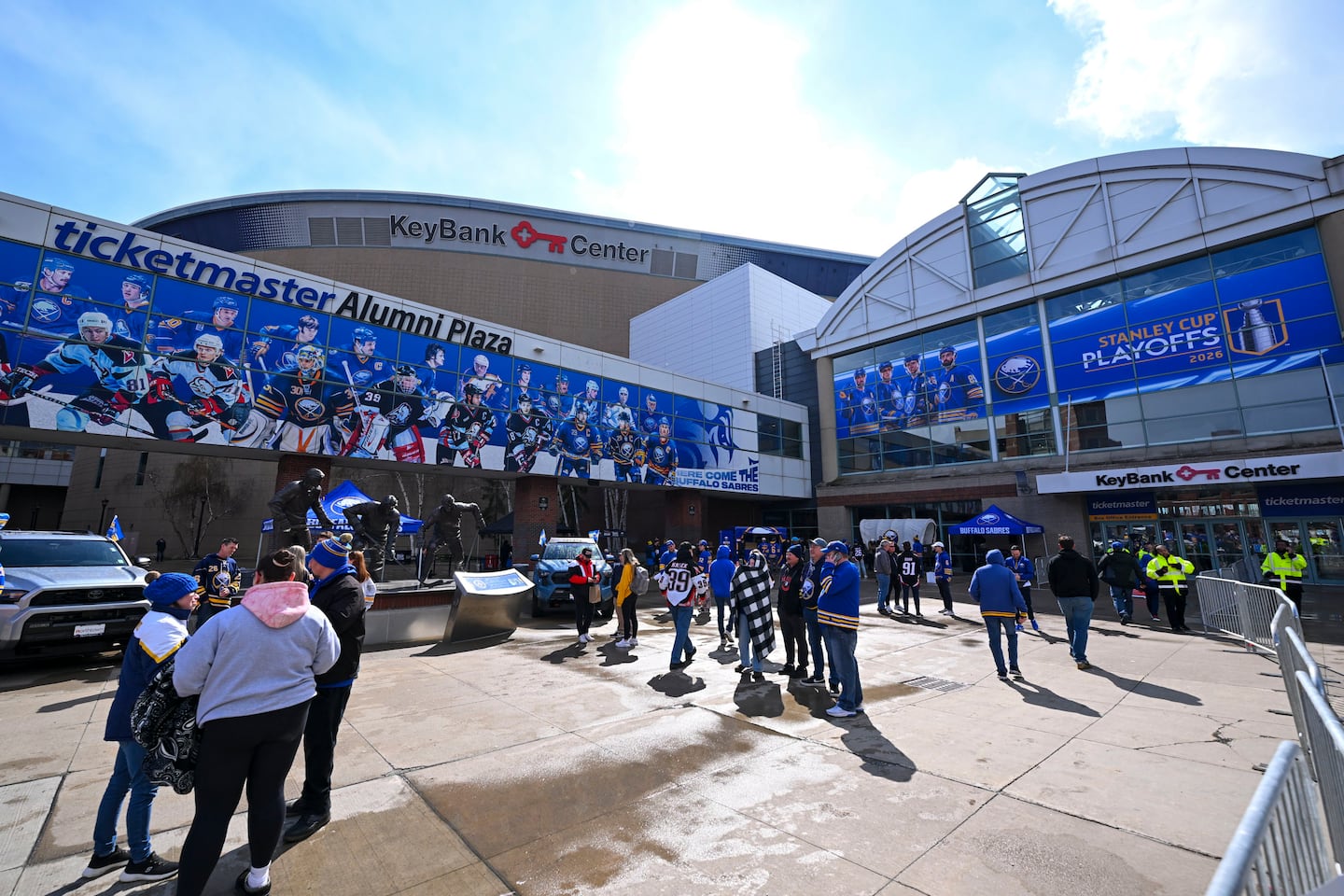 Fans were gathering outside of KeyBank Center hours before the Sabres made their first postseason appearance in 15 years.