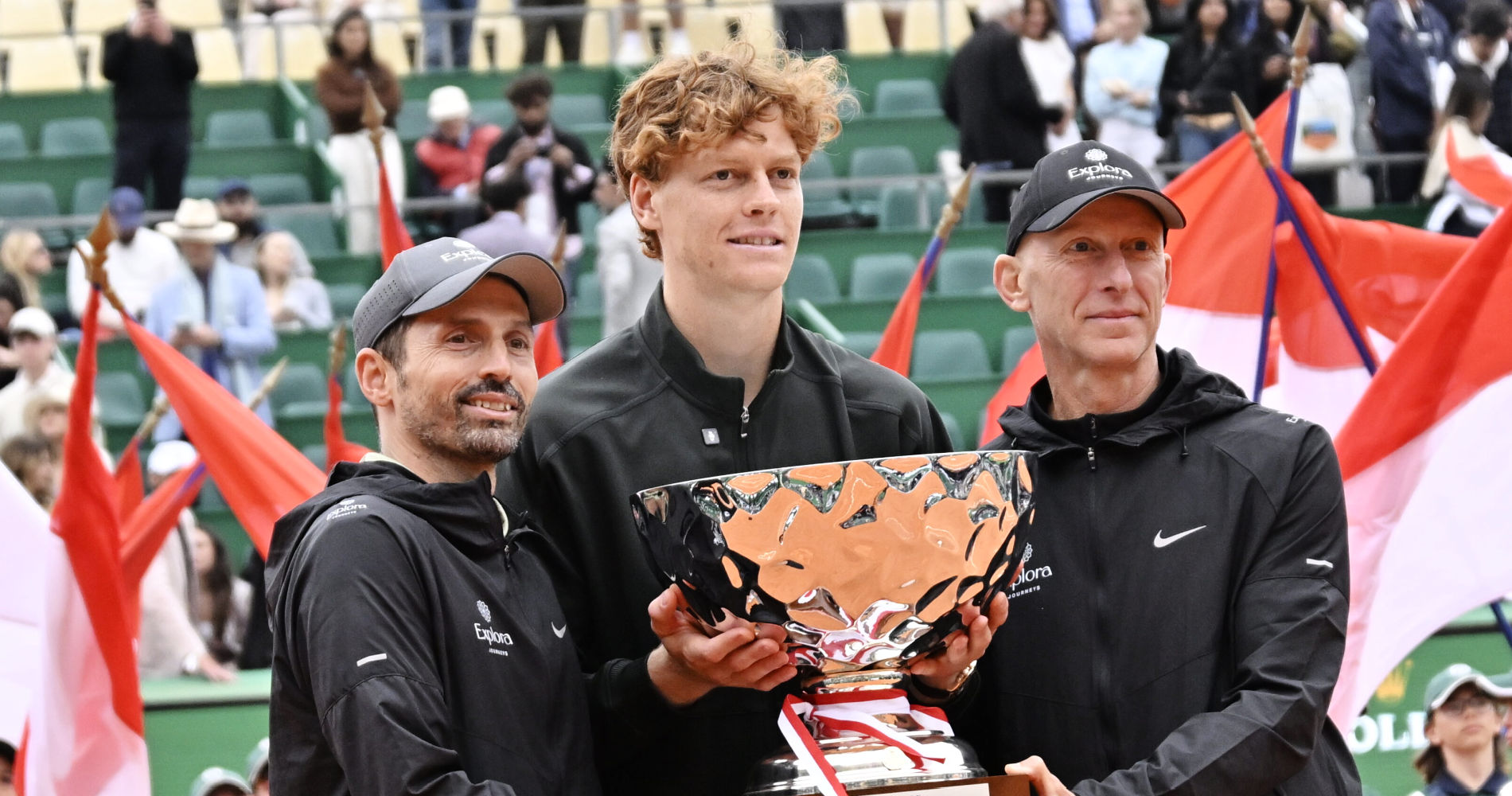Jannik Sinner and his coaches, Monte-Carlo 2026