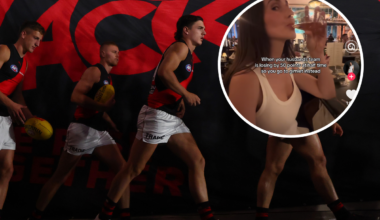 Essendon captain responds to 'unusual' in-game post from Zach Merrett's wife