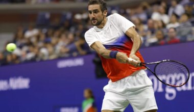 Marin CIlic in action ahead of the ATP Shanghai Masters.