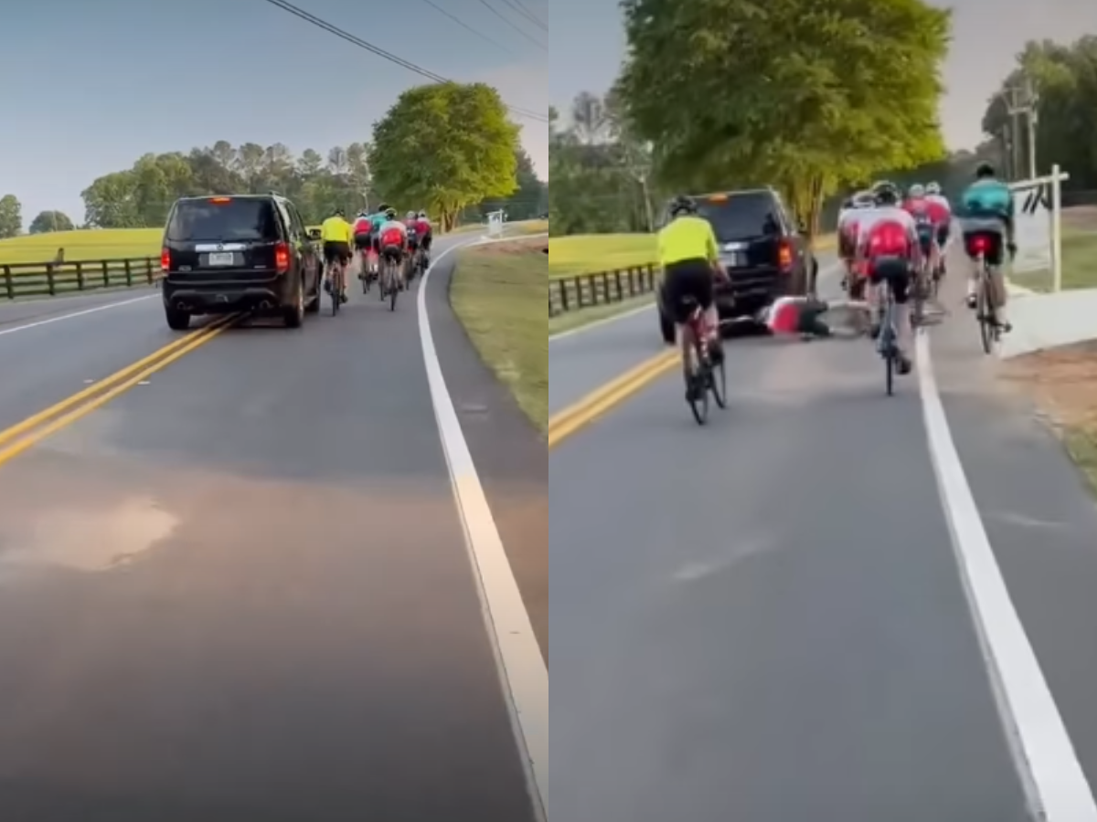 "This is what bike riders have to deal with": Driver overtaking group of cyclists riding two-abreast knocks rider off; All the reaction to Pogačar and Vollering's LBL wins; What's the cycling equivalent of a sub-two-hour marathon + more on the live blog - Cycling News | Bike Reviews