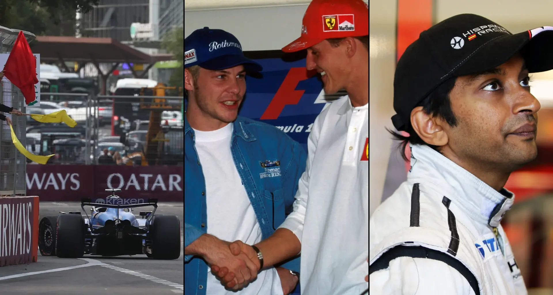 CIRCUITO DE JEREZ, SPAIN - OCTOBER 26: Jacques Villeneuve, Williams FW19 Renault, battles with