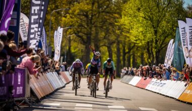 A sprint to the line at Gravel One Fifty with Kamiel Notebaert taking the elite men's win