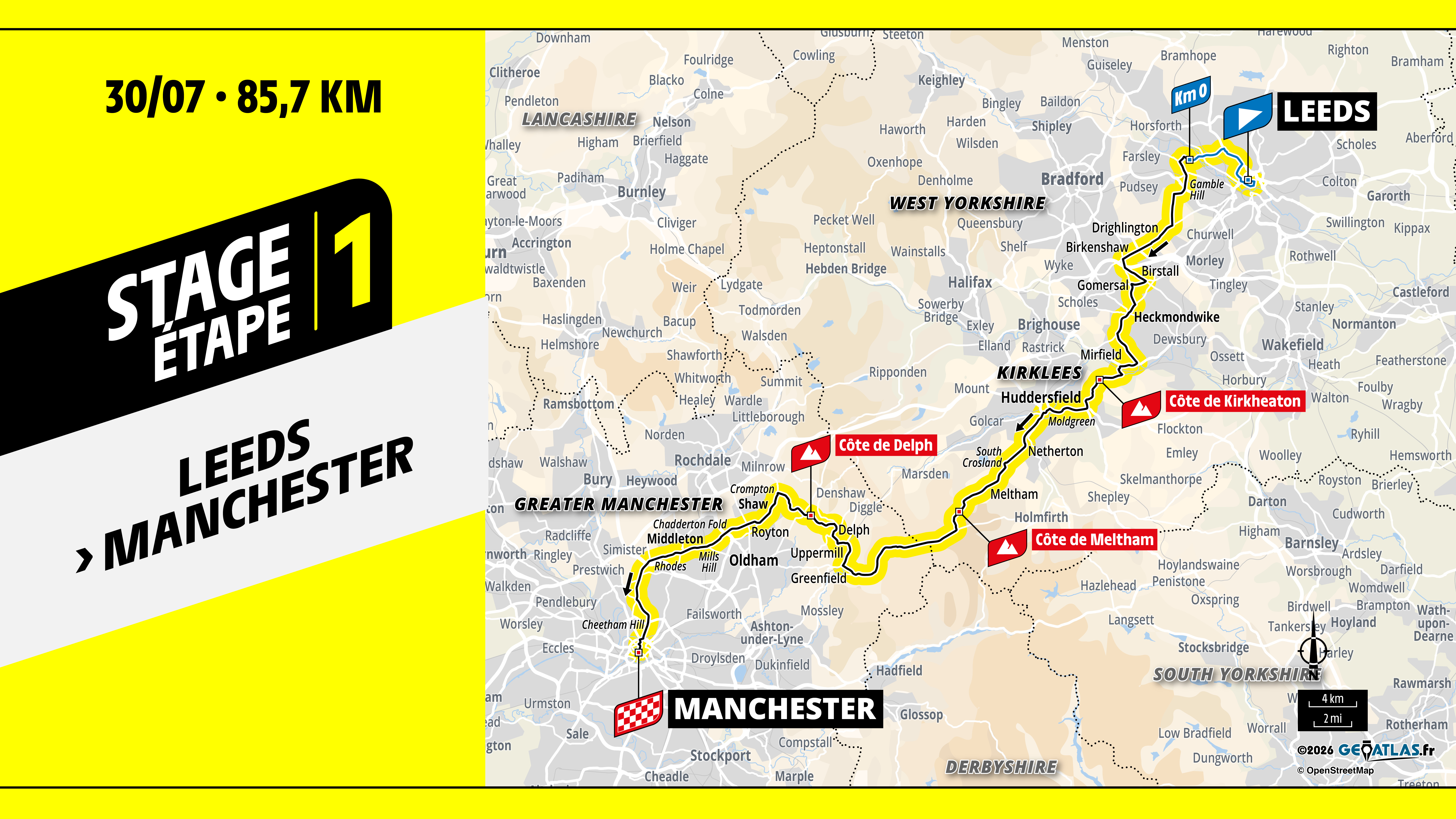 Route map for stage 1 of 2027 Tour de France Femmes