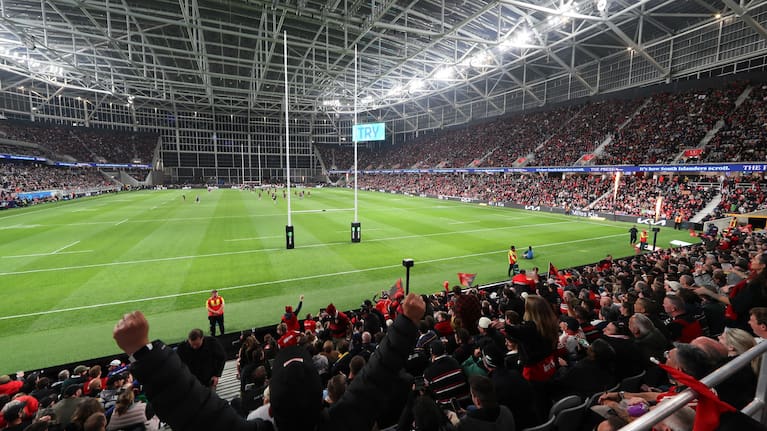 A view of Te Kaha Stadium before the Crusaders v Waratahs match.