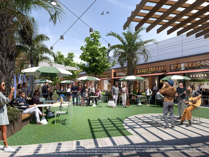 An artist’s impression of new alfresco dining area.