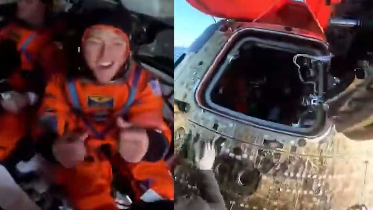 New video shows recovery team reaching Artemis II crew