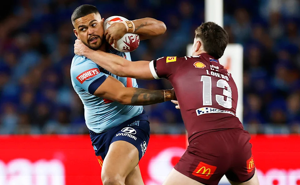 Latrell Mitchell and Trent Loiero in State of Origin.