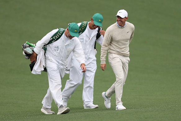 Rory McIlroy during a practice round at Augusta National this week.