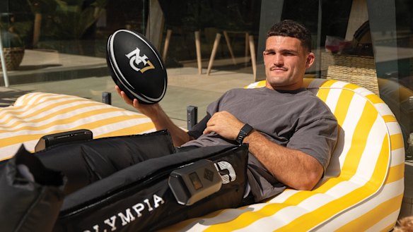 Nathan Cleary with a NC7 branded ball.