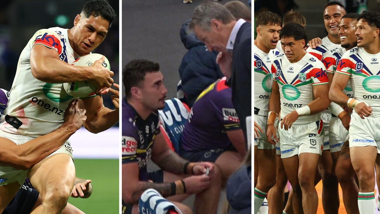 New Zealand Warriors vs Melbourne Storm, Round 6, Craig Bellamy spray, Roger Tuivasa-Sheck, Dallin Watene-Zelezniak, Chanel Harris-Tavita