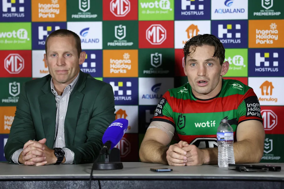 Pictured right to left, Souths captain Cameron Murray and assistant Ben Hornby.