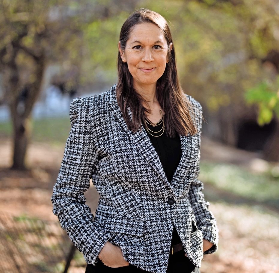 Rachel Zoffness, an author, posing in Central Park.