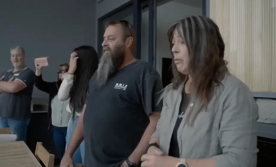 Andra and Kevin Griffin were initially visibly emotional about winning the house in videos shared on social media (LCMT+)