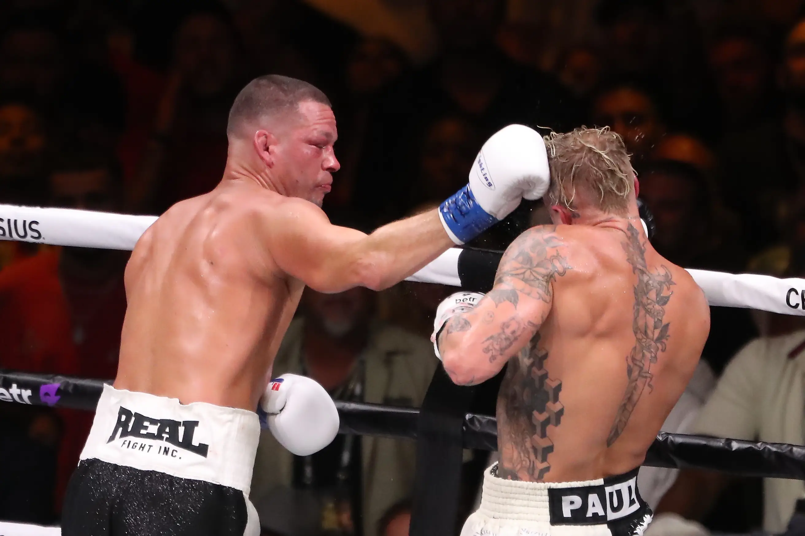 Jake Paul won a unanimous decision against Diaz in 2023. Image credit: Getty