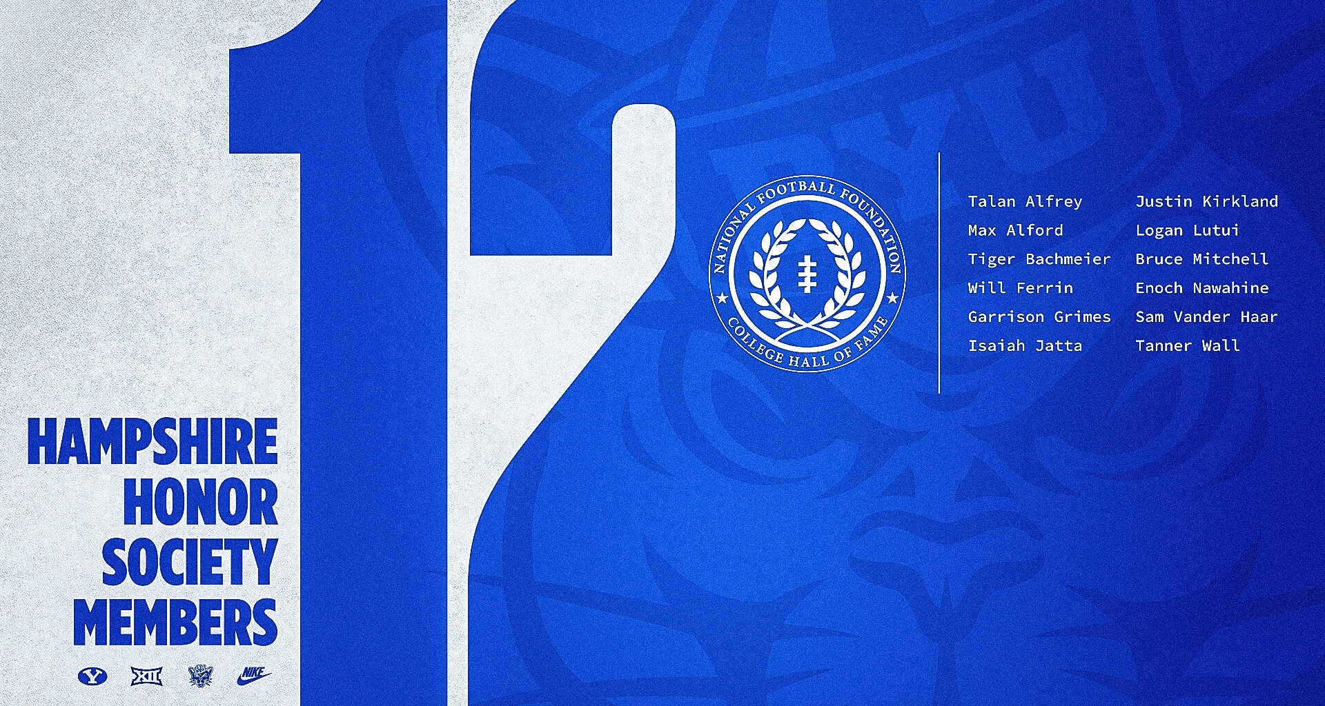 Dozen members of 2025 BYU football team recognized by NFF Hampshire Honor Society - BYU Athletics - Official Athletics Website