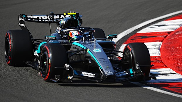 Andrea Kimi Antonelli of Italy driving the (12) Mercedes AMG Petronas F1 Team W17 on track during qualifying ahead of the F1 Grand Prix of China at Shanghai International Circuit on March 14, 2026 in Shanghai, China. (Photo by Alex Bierens de Haan/Getty Images)